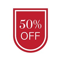 50 percent off sale badge vector