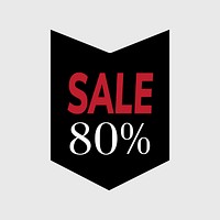 80 percent off sale badge vector