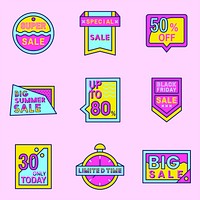 Pink shopping sale badge design