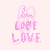 The words love typography vector