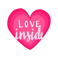 Love inside typography vector in a heart