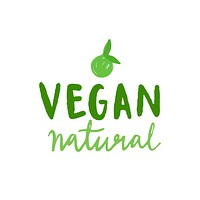 Vegan natural typographic vector in green