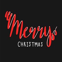 Merry Christmas typography vector in red