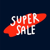 Super sale typography vector in white