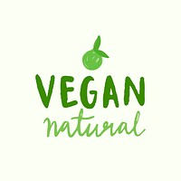 Vegan natural typography vector in green