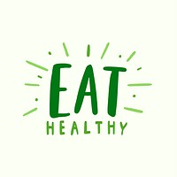 Eat healthy typography vector in green