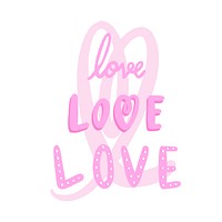 The words love typography vector