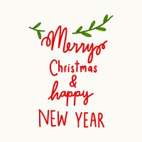 Merry Christmas and Happy New Year Typography
