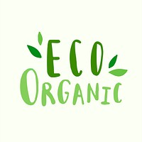 Eco organic typography vector in green