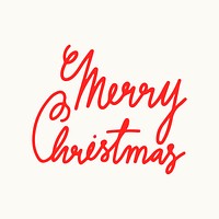 Merry Christmas typography in red