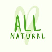 All natural typography vector in green