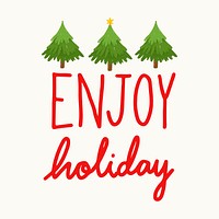 Enjoy holiday typography vector in red