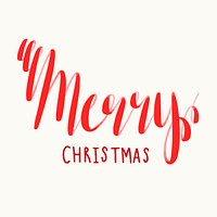 Merry Christmas typography vector in red