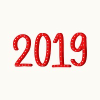 New year 2019 vector in red color