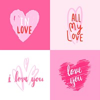 Collection of valentines day typographies