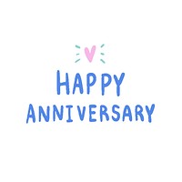 Happy Anniversary typography in blue