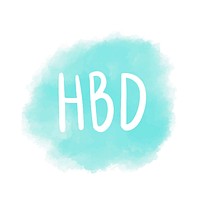HBD typography vector in blue