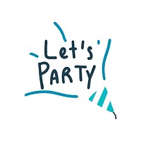 Let&#39;s party typography vector in blue
