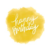Happy birthday typography vector in yellow
