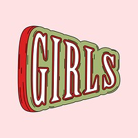 Girls typography on green vector