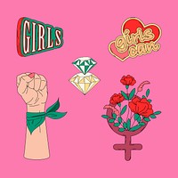 Collection of girl power vectors