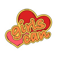 Poster of girls can with heart vector