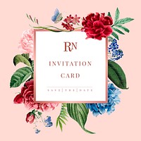 Wedding invitation floral card illustration