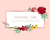 Wedding invitation floral card illustration