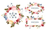 Set of floral card illustration
