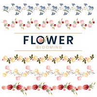 Hand drawn colorful floral pattern illustration