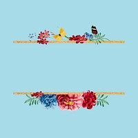 Blank floral frame card template illustration