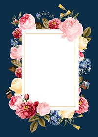 Blank floral frame card vector