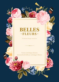Elegant floral frame card vector