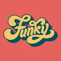 Funky word typography style illustration