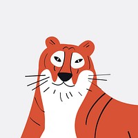 Cute cartoon tiger vector graphics