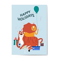 Happy holidays postcard design vector