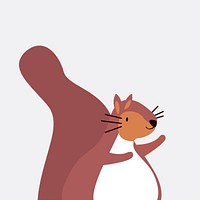 Cute wild brown squirrel cartoon vector illustration