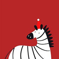Cute zebra in a cartoon style vector
