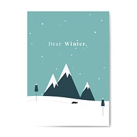 Winter themed postcard design vector