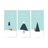 Collection of winter is coming posters vector