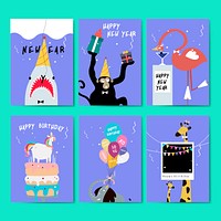 Collection of greeting cards vector