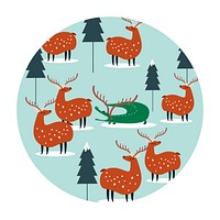 Seamless background with reindeers and crocodile vector