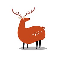 Cute wild spotted deer cartoon illustration