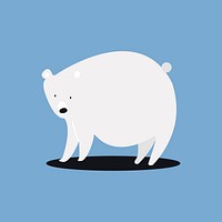 White polar bear psd animal cute wildlife cartoon sticker for kids