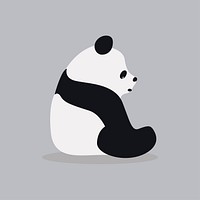 Cute giant panda cartoon illustration
