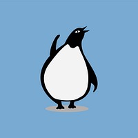 Cute wild penguin cartoon illustration