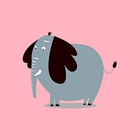 Cute wild elephant cartoon illustration