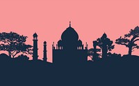 Silhouette of the Taj Mahal vector