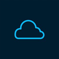Blue cloud storage symbol vector