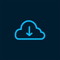 Download from cloud storage symbol vector